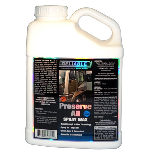 Reliable Preserve-All Liquid Spray Wax